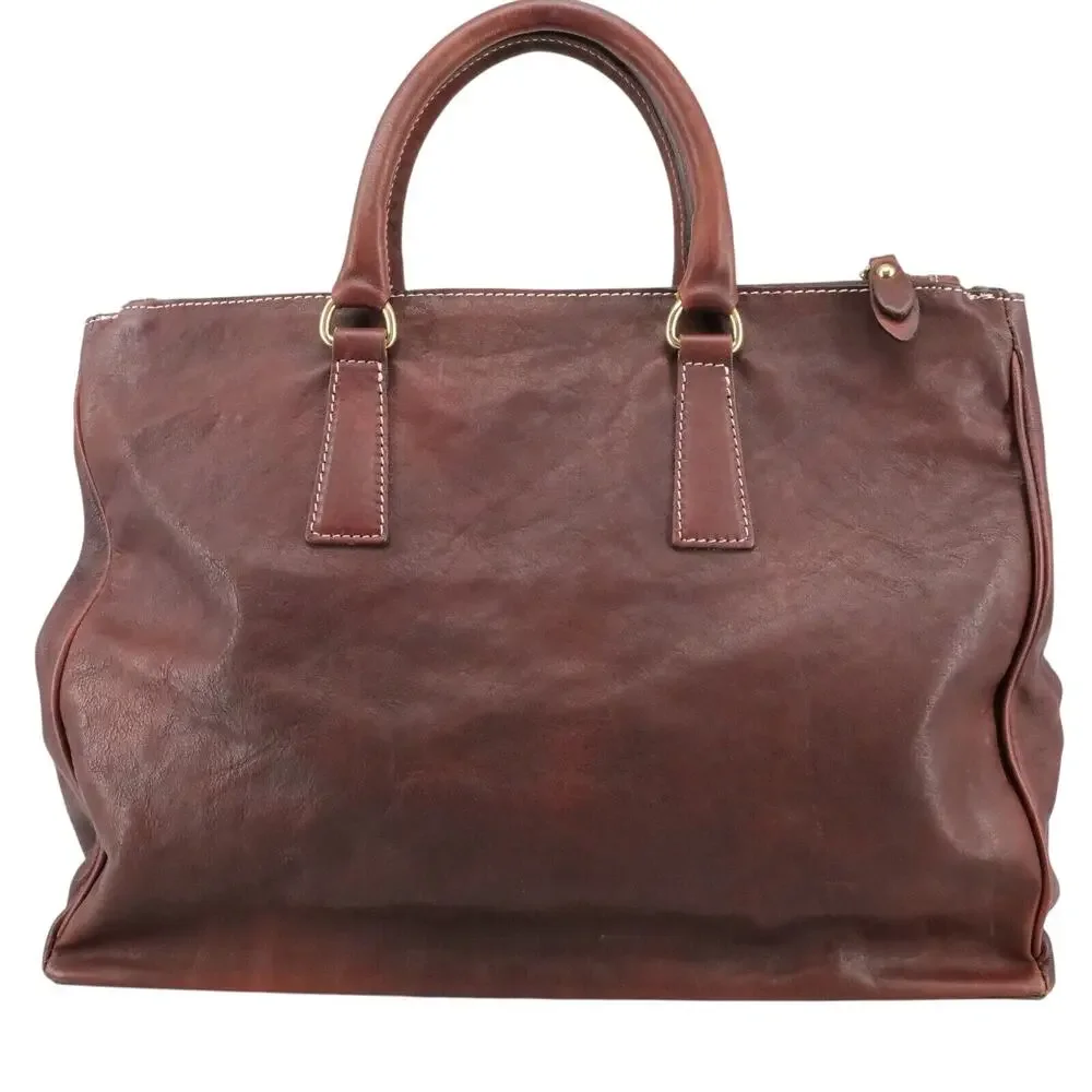My Choice Leather Briefcase Womens Burgundy Bag Handbag Zip Lined Magnetic Italy